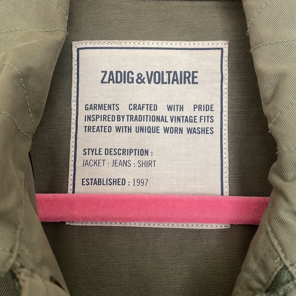 Zadig& Voltaire Love Punk Military Jacket Size Med - image 3